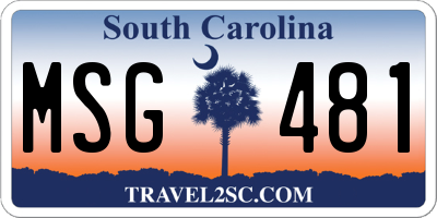 SC license plate MSG481