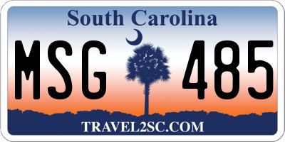 SC license plate MSG485