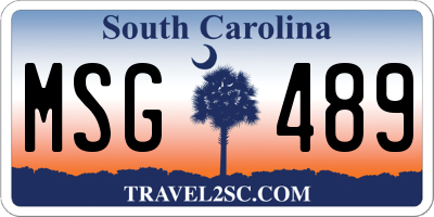 SC license plate MSG489