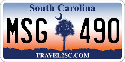 SC license plate MSG490