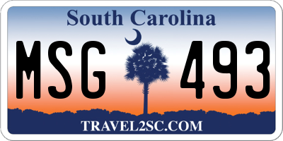 SC license plate MSG493