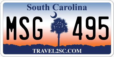 SC license plate MSG495