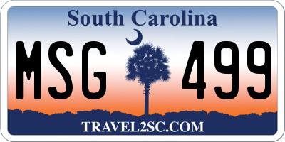 SC license plate MSG499