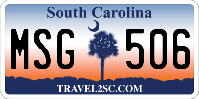 SC license plate MSG506