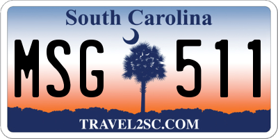 SC license plate MSG511