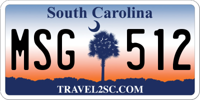 SC license plate MSG512