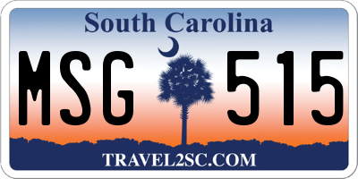 SC license plate MSG515