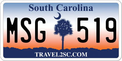 SC license plate MSG519