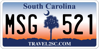 SC license plate MSG521