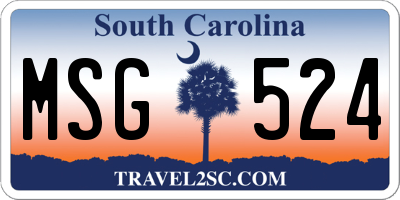 SC license plate MSG524