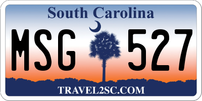 SC license plate MSG527