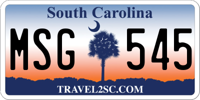 SC license plate MSG545