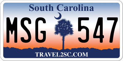 SC license plate MSG547