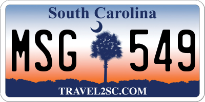 SC license plate MSG549