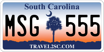 SC license plate MSG555