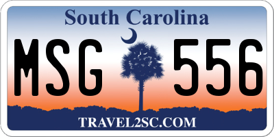 SC license plate MSG556