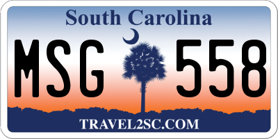 SC license plate MSG558