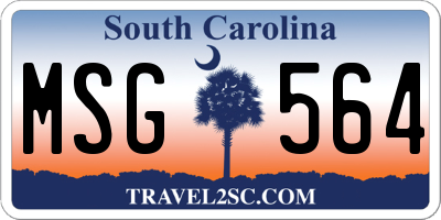 SC license plate MSG564