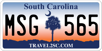 SC license plate MSG565