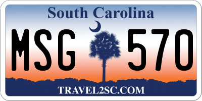 SC license plate MSG570
