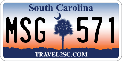 SC license plate MSG571