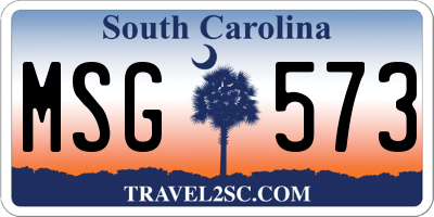 SC license plate MSG573