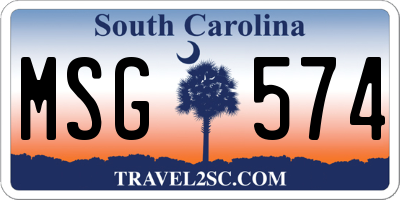 SC license plate MSG574