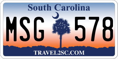 SC license plate MSG578