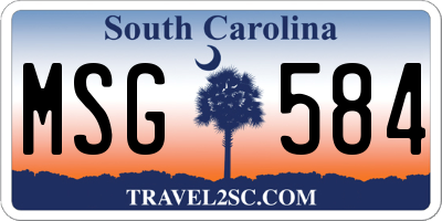 SC license plate MSG584