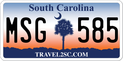 SC license plate MSG585