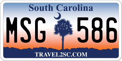 SC license plate MSG586
