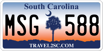 SC license plate MSG588