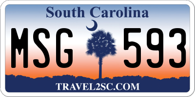 SC license plate MSG593