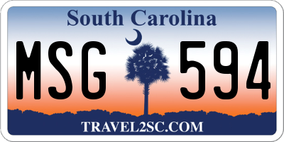 SC license plate MSG594