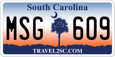 SC license plate MSG609