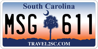 SC license plate MSG611