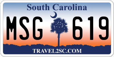 SC license plate MSG619