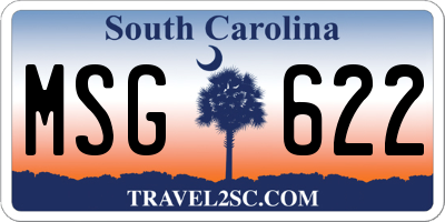 SC license plate MSG622