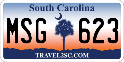 SC license plate MSG623