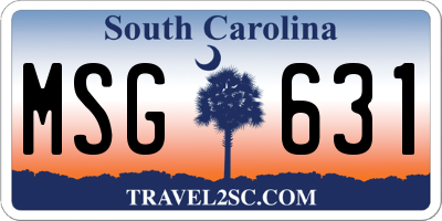 SC license plate MSG631