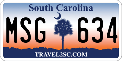 SC license plate MSG634