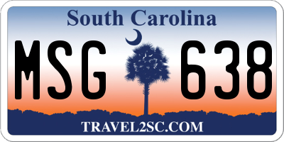 SC license plate MSG638