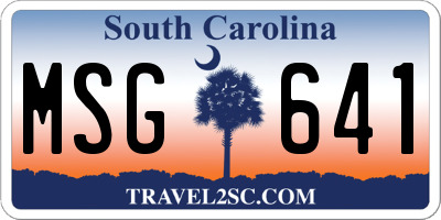 SC license plate MSG641