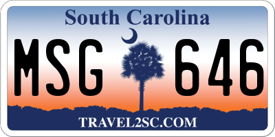 SC license plate MSG646