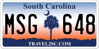 SC license plate MSG648