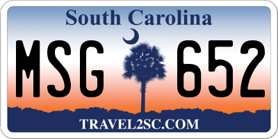 SC license plate MSG652