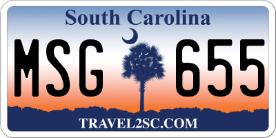 SC license plate MSG655