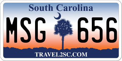 SC license plate MSG656