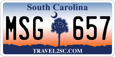 SC license plate MSG657