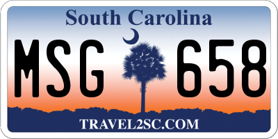SC license plate MSG658